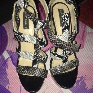 Snake skin wedge heel
